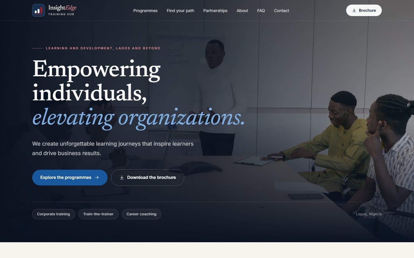 The InsightEdge Training Hub home page