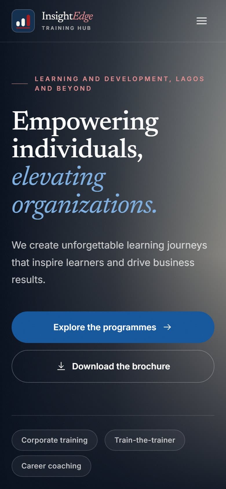 The InsightEdge Training Hub home page