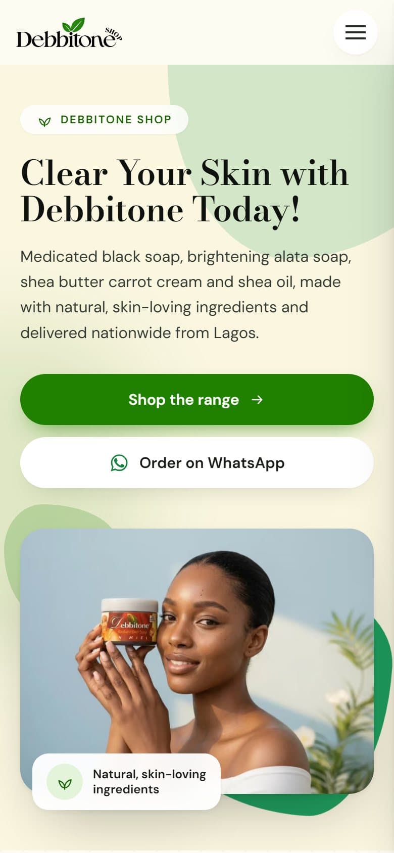 Debbitone Shop on a phone